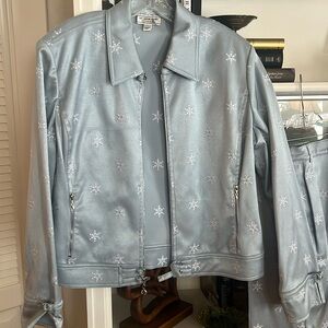 St John 3 piece snowflake pantsuit large size 12